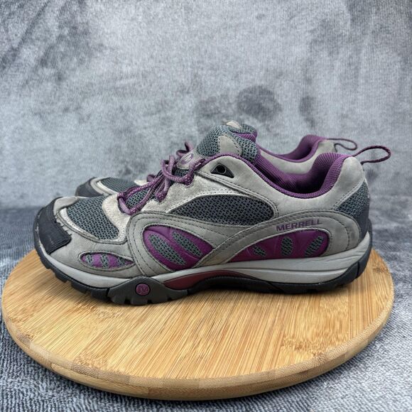 Merrell Hiking Shoes Womens Size 10.5 Gray Purple Trail Air Cushion Mesh J24362 - Picture 3 of 9